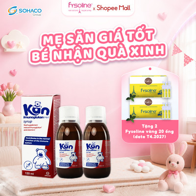 Combo 2 Siro Kan ImunoGlukan hỗ trợ miễn dịch nâng cao sức đề kháng tăng cường thể lực cho bé - chai 120ml