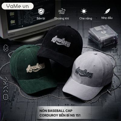 Nón Baseball Cap Corduroy Bền Bỉ NS 151 24021 |YaMe|