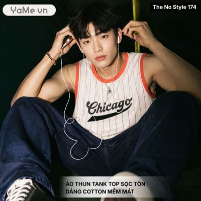 Áo Thun 3 Lỗ Nam Sọc Cotton Mềm Mát "CHICAGO" The No Style 174 Dáng Rộng Rãi F4 23571 |YaMe|