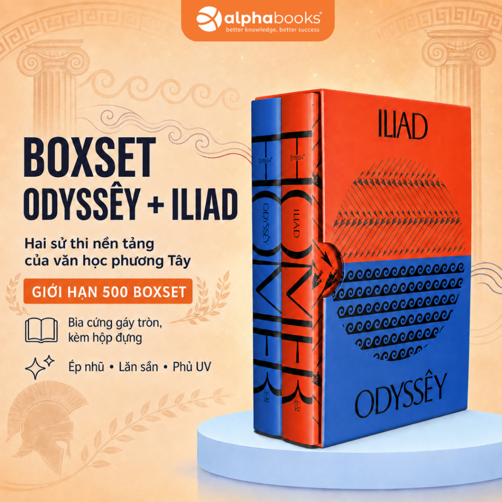 BOXSET ODYSSÊY + ILIAD - Homer (Bìa cứng có hộp đựng) (Omega Plus)