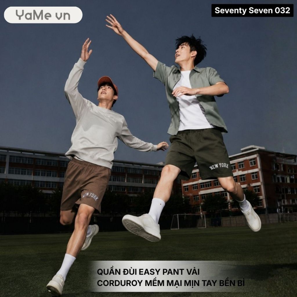 Quần Đùi Nam Vải Nhung Mềm Mịn Tay Lưng Thun Seventy Seven 032 Dáng Rộng Rãi F4 23292 |YaMe|