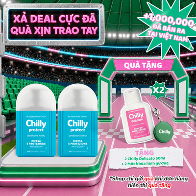 (LÁ CHẮN VỮNG VÀNG)Combo 2 dung dịch vệ sinh Chilly Protect 200ml làm sạch dịu nhẹ, chăm sóc hằng ngày