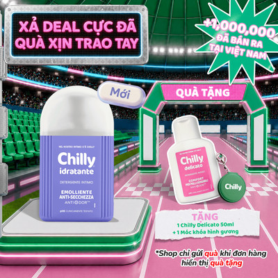 (CẤP ẨM MỊN MƯỚT) Dung dịch vệ sinh phụ nữ Chilly Idratante 200ml cấp ẩm sâu, phục hồi mướt mịn