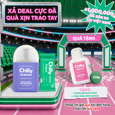 (Sạch Sâu Tiện Lợi)Combo Dung dịch vệ sinh Chilly Idratante 200ml+Khăn khăn Fresco tiện lợi mỗi ngày