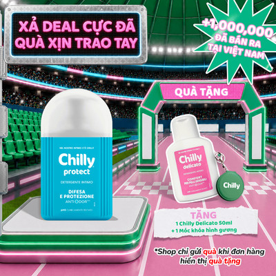 (LÁ CHẮN VỮNG VÀNG) Dung dịch vệ sinh phụ nữ Chilly Protect 200ml sạch sâu, bảo vệ tối ưu