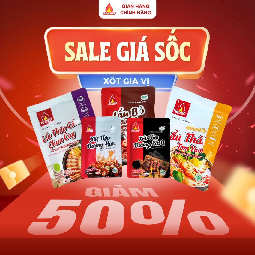 Xốt Gia Vị Lẩu, Nướng AZChef Hoàn Chỉnh - HSD Tháng 12/2026