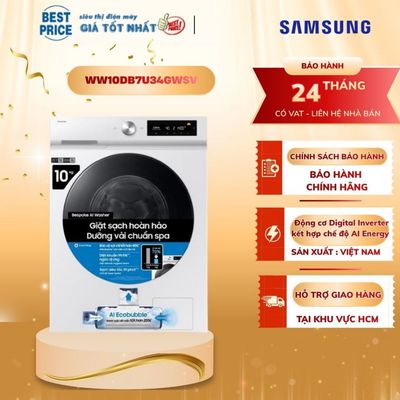 WW10DB7U34GWSV Máy giặt Samsung Bespoke AI EcoBubble Inverter 10 kg WW10DB7U34GWSV