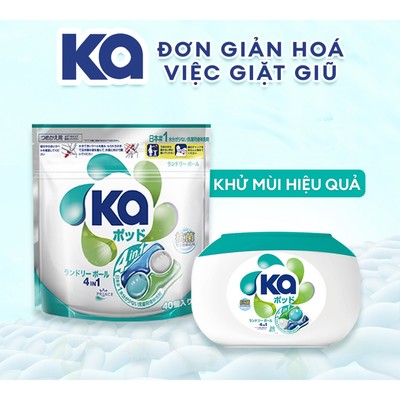 [KOL] Viên giặt xả Ka 4in1 40 viên kháng khuẩn, làm sạch