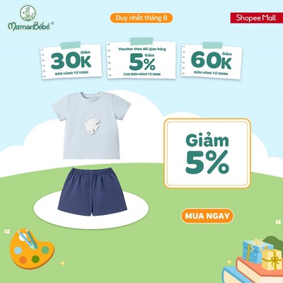 Bộ cộc tay La Pomme cánh chim chao liệng - Sợi Natural Cotton thoáng mát - Bé trai - 6M - 5Y