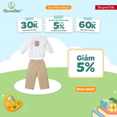 Bộ dài tay La Pomme bèo nhún những bông hoa yêu kiều - Sợi Natural Cotton thoáng mát - Bé gái - 12M - 5Y
