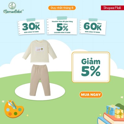 Bộ dài tay La Pomme truy tìm mầm cây xanh - Sợi Natural Cotton thoáng mát - Bé gái - 6M - 3Y