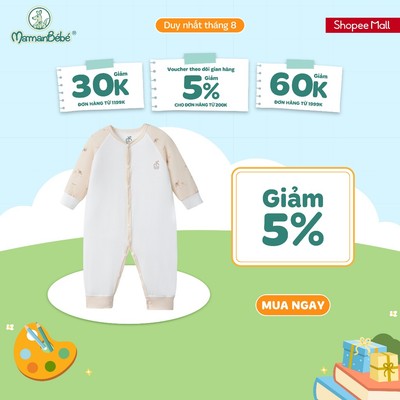 Body dài tay La Pomme giấc mơ bồng bềnh của voi con - Sợi Petit Soyeu thoáng mát - Bé trai/gái - NB - 3M
