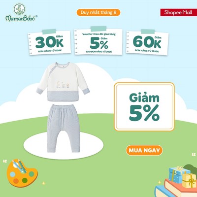 Bộ dài tay cúc lệch La Pomme đoàn tàu bé tí xíu - Sợi Petit Soyeu thoáng mát - Bé trai - NB - 3M