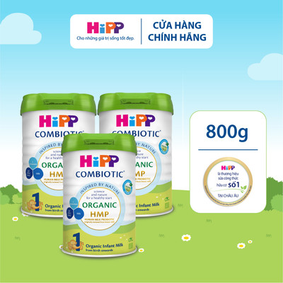 [Key] Combo 3 lon Sữa bột công thức HiPP Organic Combiotic đủ số lon 800g