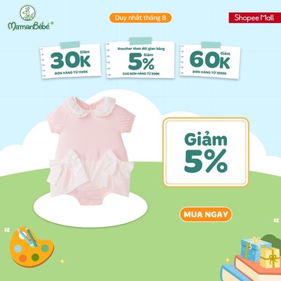 Body cộc tay La Pomme Deluxe áng mây bồng bềnh - Sợi Bamboo Cotton mềm mại - Bé gái - 3M - 9M