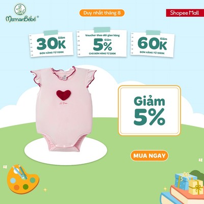 Set 2 Body chip cộc tay La Pomme yêu thương dịu dàng - Sợi Petit Soyeu thoáng mát - Bé gái - 0M - 9M