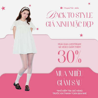 DOTTIE - Đầm ngắn nhún ngực - Trắng - D0741