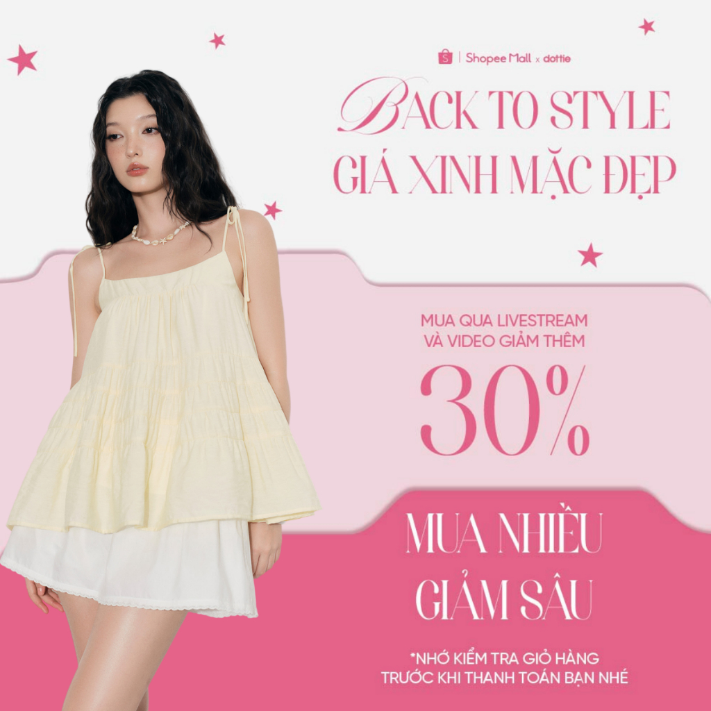 [HOT RESTOCK] [SUMMER] DOTTIE - Áo hai dây dáng xòe - Vàng - T1080