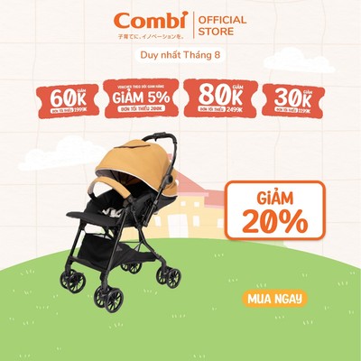 Xe đẩy COMBI Handy 4Cas Compact - Đảo chiều tay cầm - Màu Vàng
