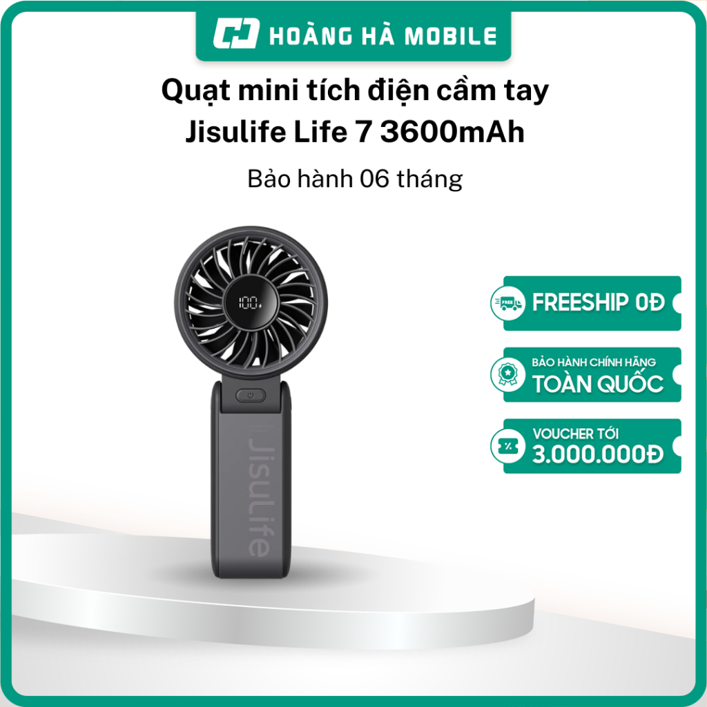 Quạt mini tích điện cầm tay Jisulife Life 7 3600mAh