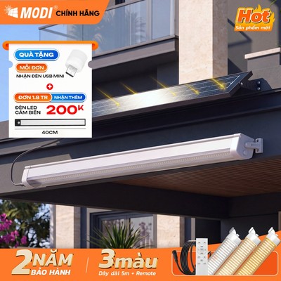 Đèn Tuýp LED Năng Lượng Mặt Trời MODI SOLAR 3 Màu Ánh Sáng, Tích Hợp Cảm Biến Chuyển Động