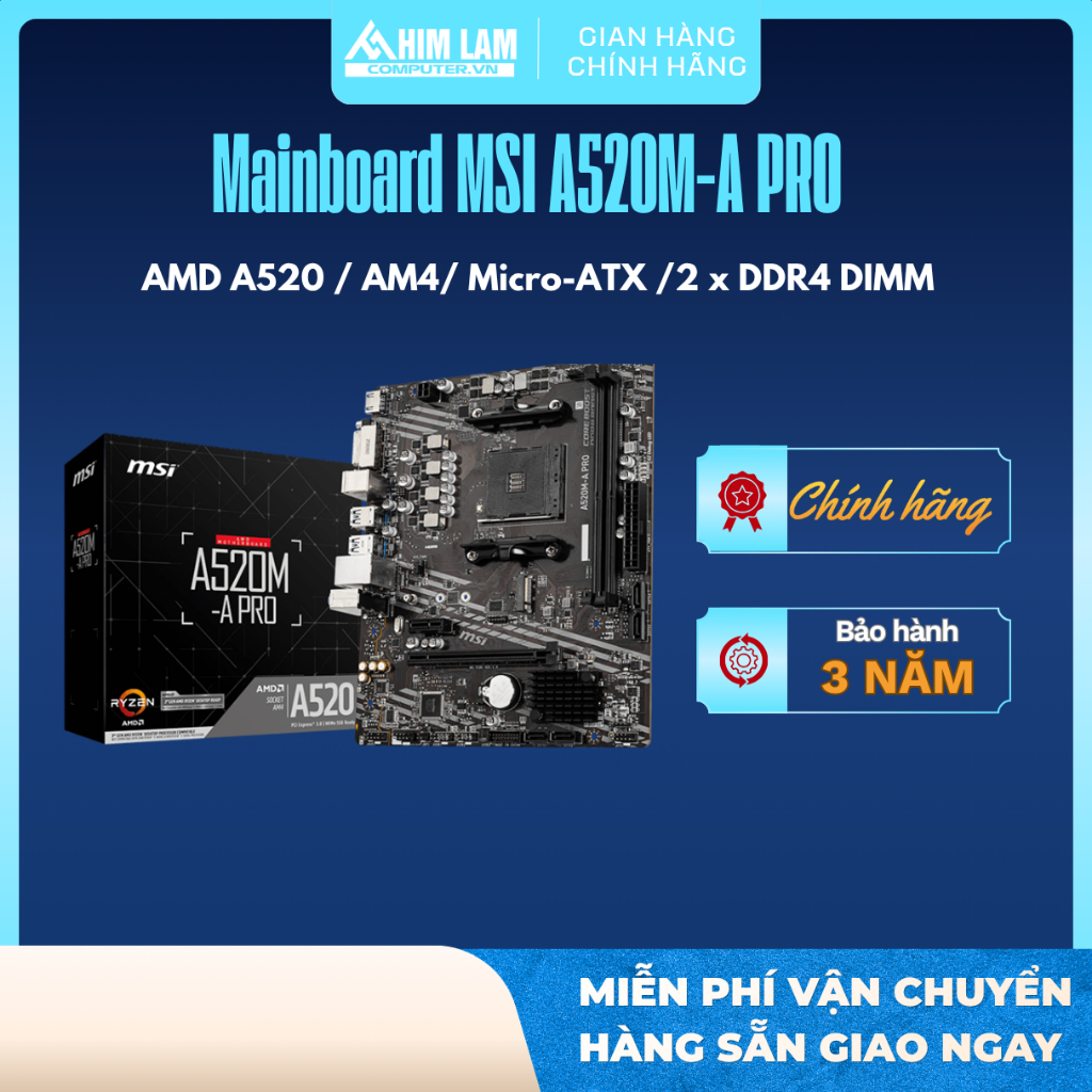 Mainboard MSI A520M-A PRO - BH 36 tháng