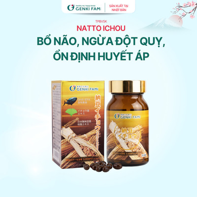 [MÓP VỎ HỘP] TPBVSK Natto Ichou Genki Fami Nhật Bản, Hộp 90 Viên