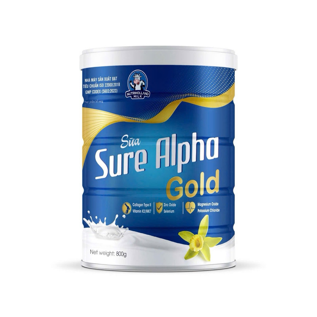 Sữa Bột SURE ALPHA GOLD - Bổ Sung Dinh Dưỡng Cho Người Cao Tuổi, Người Mới Ốm Dậy - Lon 800G