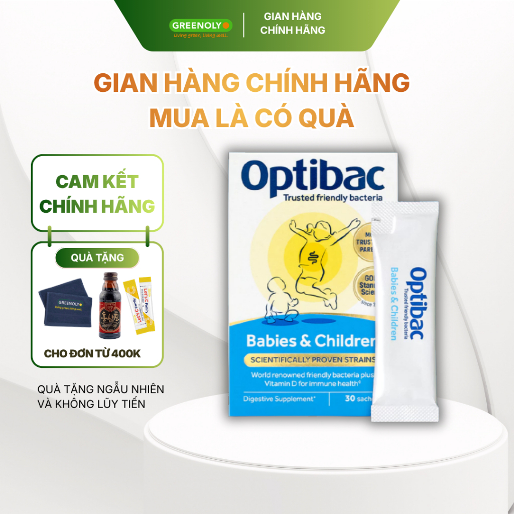 Optibac Men Vi Sinh Babies & Children Cho Bé Từ 0 - 12 Tuổi  30 Gói