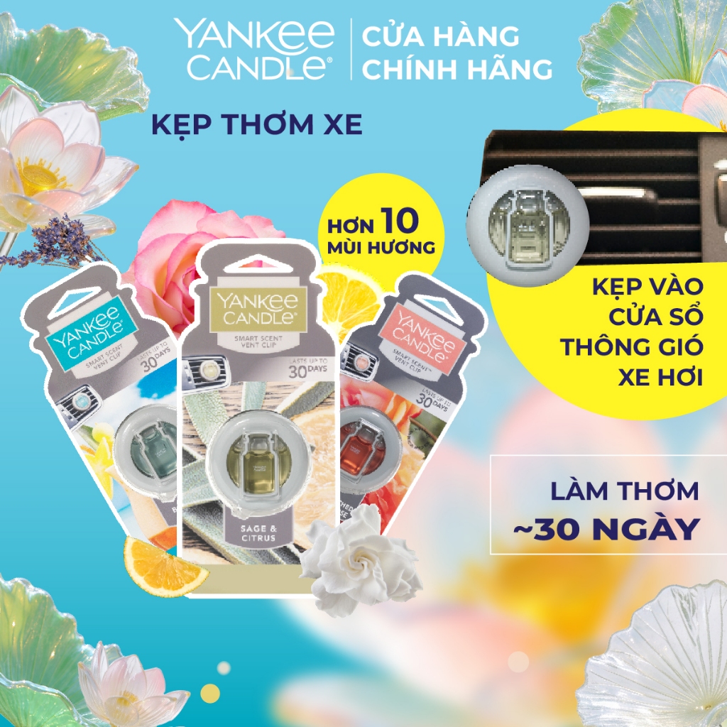Kẹp thơm xe Yankee Candle/ 4Home (nhiều mùi)