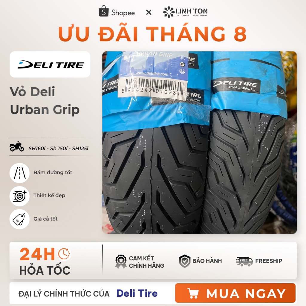 Cặp vỏ xe SH160i - Sh 150i -  SH125i - SH Ý thương hiệu Deli 100/80/16 và 120/80/16