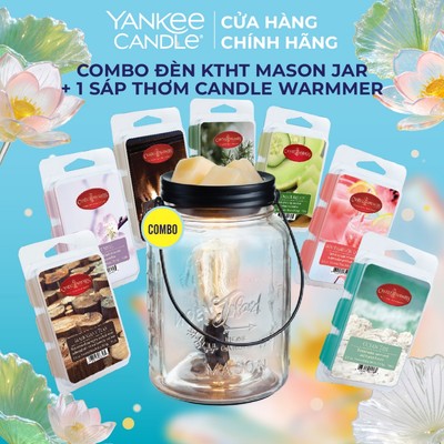 Combo Đèn khuếch tán hương thơm Mason Jar Glass và Sáp thơm Candle Warmmer từ Yankee Candle
