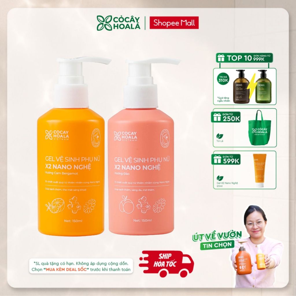 [HỎA TỐC] Dung Dịch Vệ Sinh Cỏ Cây Hoa Lá Gel x2 Nano Nghệ Làm Sạch Dịu Nhẹ 150ml
