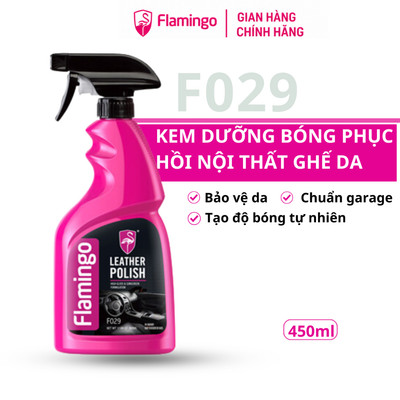 Kem dưỡng bóng phục hồi dồ da Flamingo F029 500ml, giúp đồ da nội thất mềm bóng như mới
