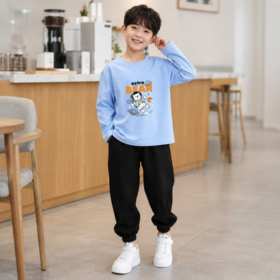 Bộ thu đông bé trai in hình Gấu hành tinh cân nặng từ 15-40kg Loza BW729