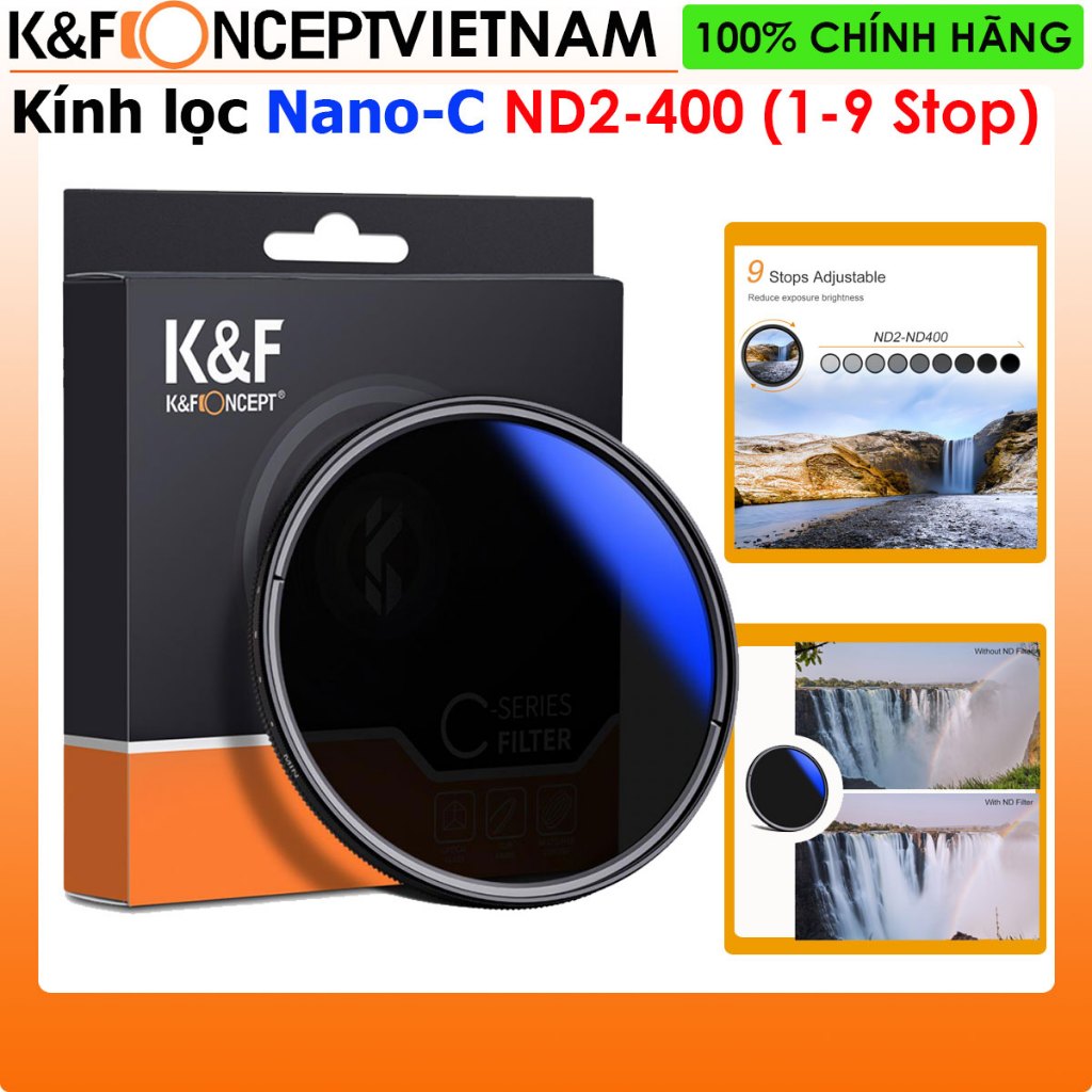 Kính lọc Filter K&F Concept Nano-C&B  ND2-400 (Giảm 1-9 Stop)