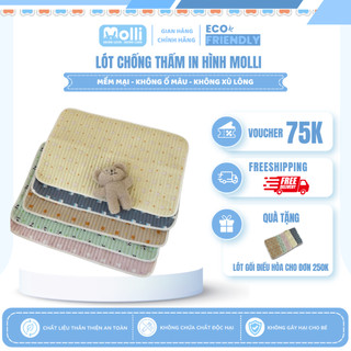 Tấm Lót Chống Thấm In Hình Molli Cho Bé , Kích Thước 50x70cm MOL2003