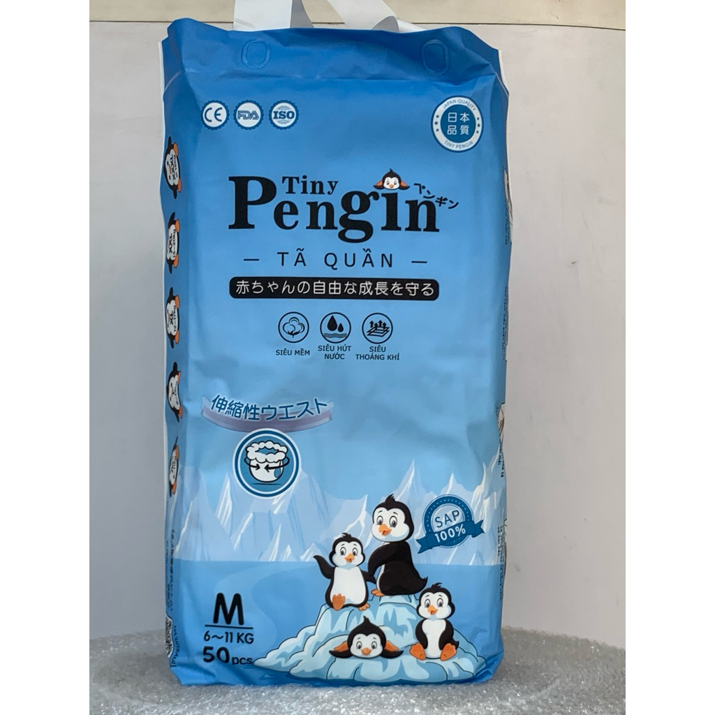 (XẢ KHO) Bỉm/Tã Quần Tiny Pengin Cho Trẻ Em size M Túi 50 miếng - 23HShopPremium