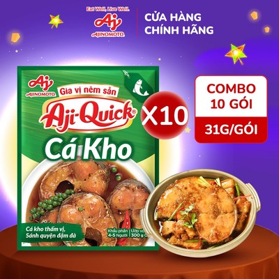 [CHÍNH HÃNG] Combo 10 Gói Gia Vị Nêm Sẵn Aji-Quick® Cá Kho 31g/Gói