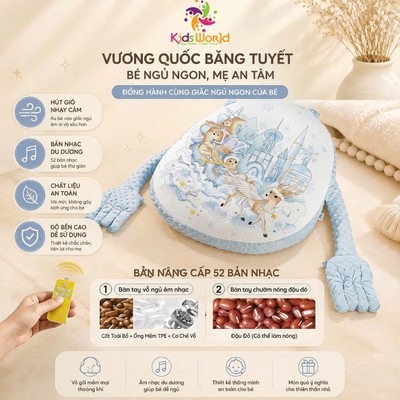 Gối Chống Trào Ngược Kidworlds Bunny Đệm Chống Trào Ngược Cotton Trần Bông Organic Cho Bé Sơ Sinh