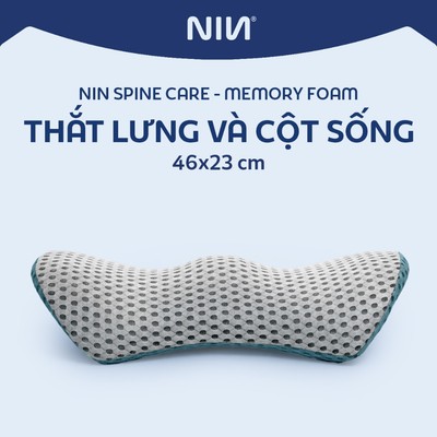 Gối Tựa Lưng NIN SpineCare 46x23cm Công Thái Học Memory Foam Giảm Đau Lưng