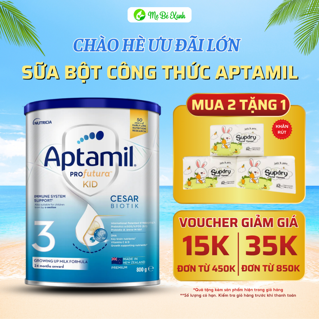 Sữa bột Aptamil New Zealand 1 hỗ trợ trẻ phát triển trí não xương khớp khỏe bổ sung vitamin lon 800g