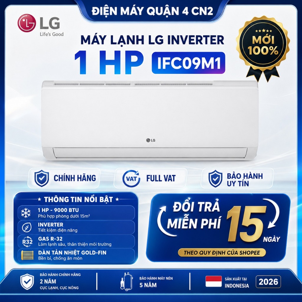 Máy Lạnh LG IFC09M1 Inverter 1 HP 9000 BTU