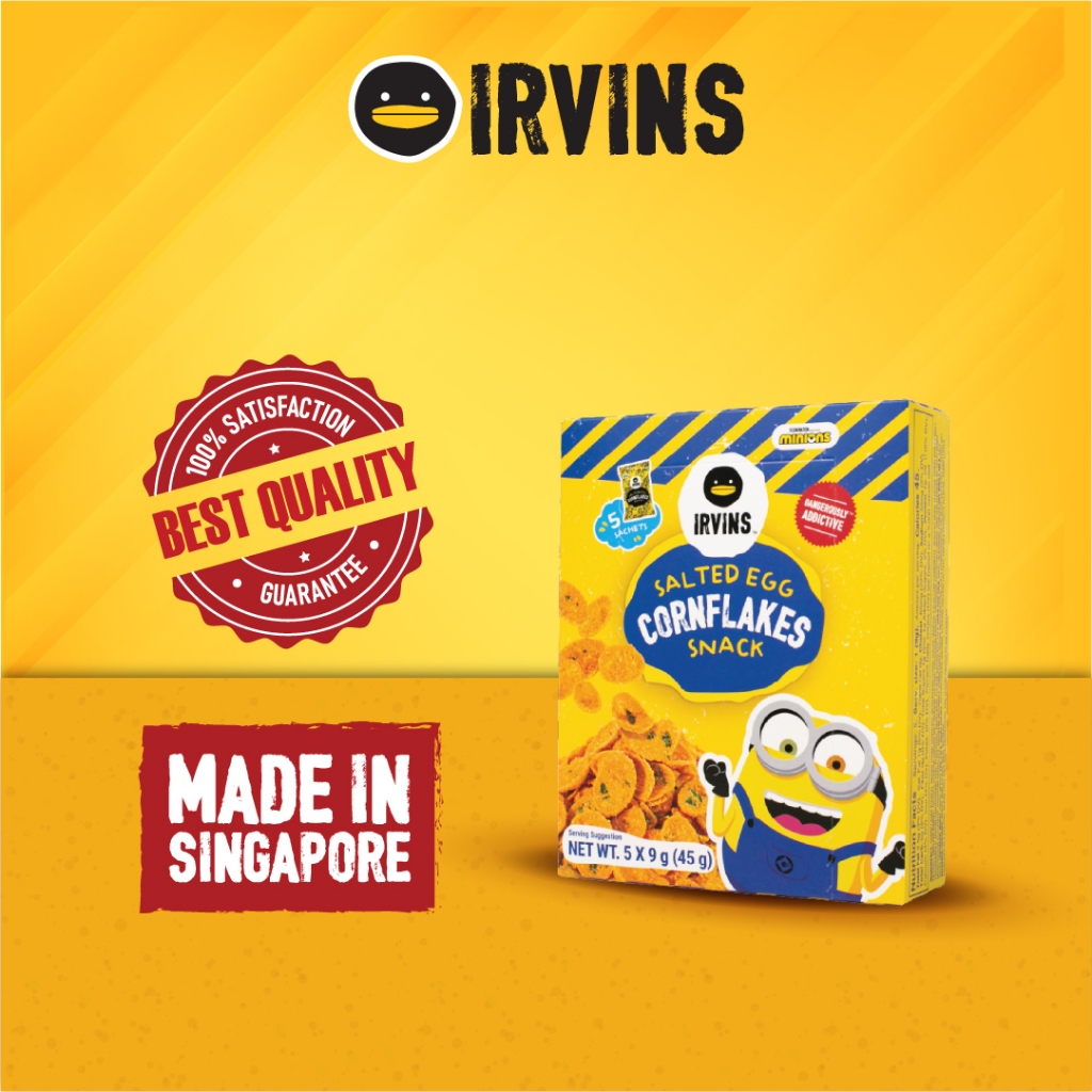 Snack Ngô Vị Trứng Muối IRVINS Chính Hãng Singapore - Bắp Giòn Phủ Sốt Trứng Muối Đậm Đà (45g)