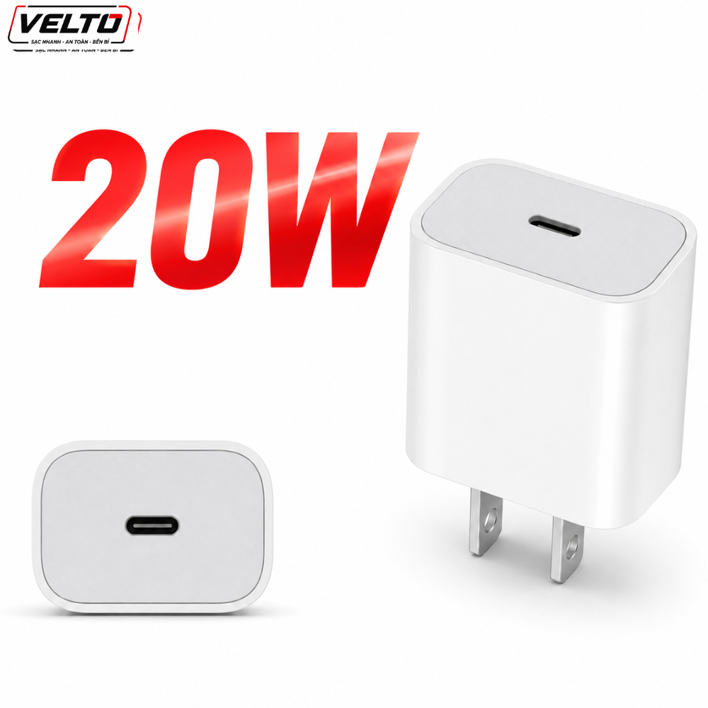 Cốc sạc nhanh PD 20w VIFONE Sạc Nhanh Không Nóng Máy Ổn Định Bảo Hành 12 Tháng
