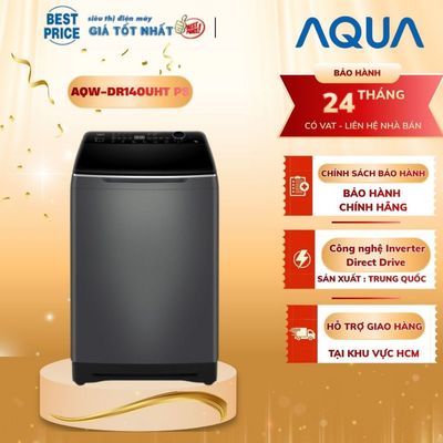 MÁY GIẶT AQUA INVERTER 14 KG AQW-DR140UHT PS , TỰ ĐỘNG PHÂN BỔ NƯỚC GIẶT XẢ