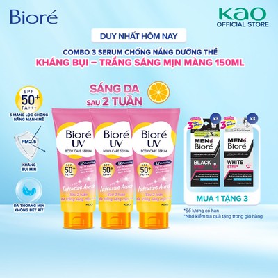 Combo 3 Serum Chống Nắng Dưỡng Thể Kháng Bụi - Trắng Sáng Mịn Màng Biore 150ml