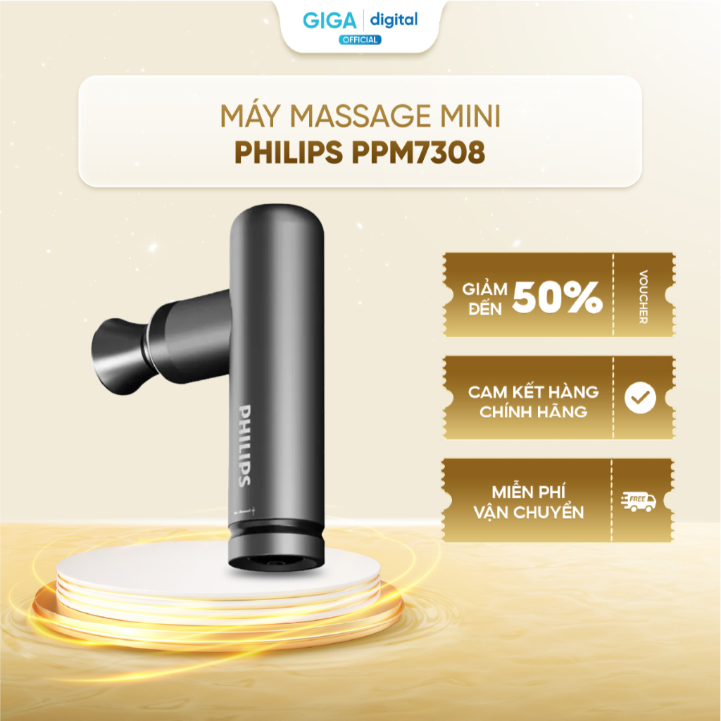 Máy massage mini Philips PPM7308 | 4 đầu massage chuyên dụng | Pin 1500mAh