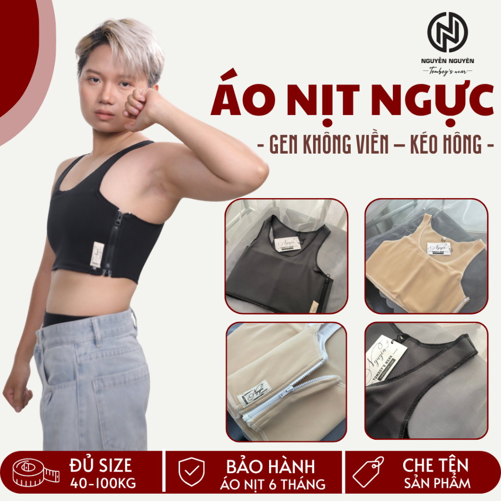 Áo Nịt Ngực Tomboy Gen Thun Không Viền Cài Hông - Lót Bó Ép Định Hình Ngực Tomboy Thể Thao Tập Gym B
