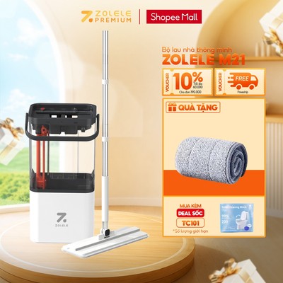 Bộ Cây Lau Nhà Tự Vắt Tách Nước Bẩn Thông Minh 2 Ngăn Tách Riêng Nước Bẩn Cao Cấp ZOLELE M21